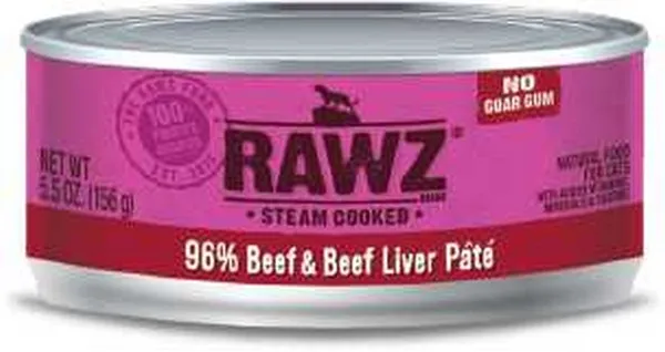 24/5.5 oz. Rawz 96% Beef & Liver Cat Can - Food